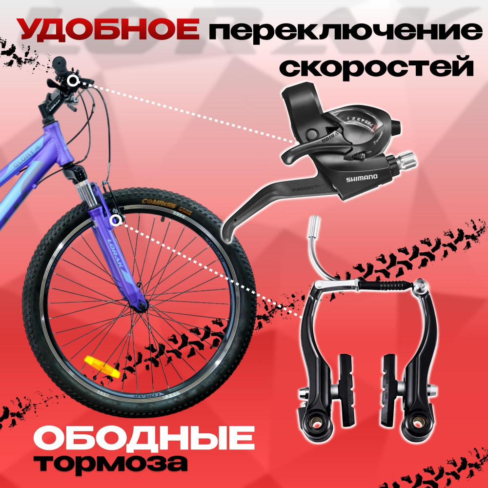 Lorak Glory 4 Матовый Фиолетовый/Голубой рама 15 (на рост 141-160)